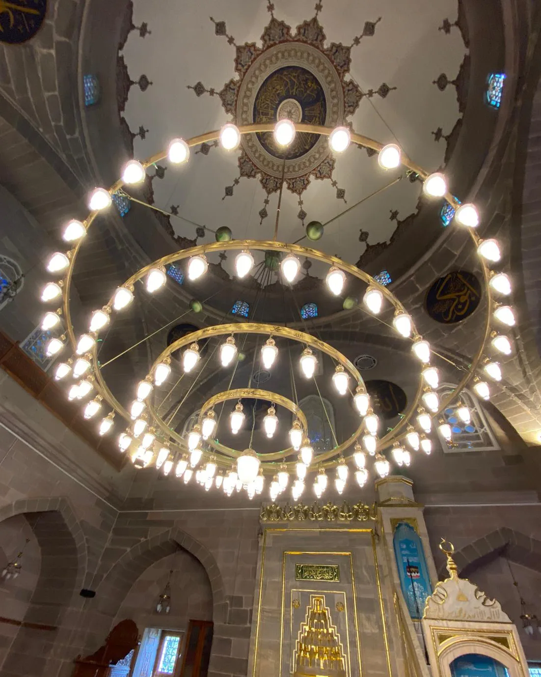 Kurşunlu Cami aydınlatma uygulamasından bir görünüm